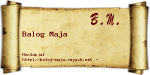 Balog Maja névjegykártya