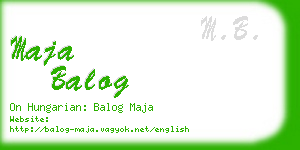 maja balog business card